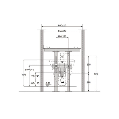 Supporto bidet per cartongesso