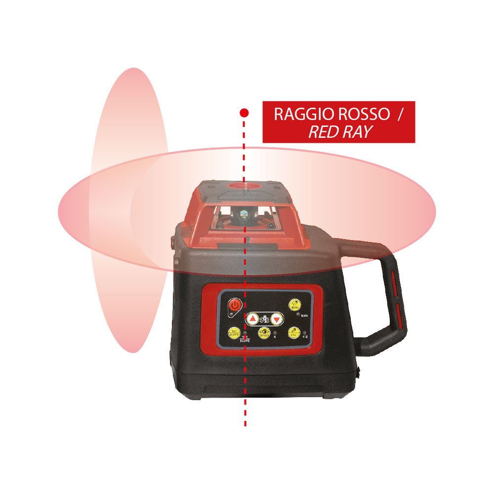 Laser rotativo a raggio rosso con ricevitore e staffa